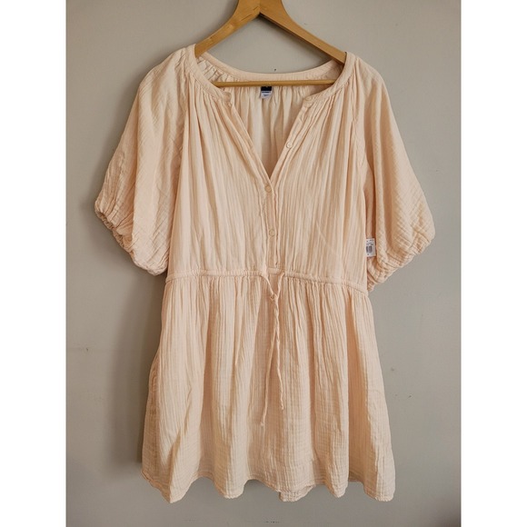 Culture Dresses & Skirts - NWT 100% Peach Cotton beautiful flowy boho style summer dress with lining Size M
